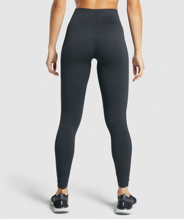 Gymshark Adapt Fleck Seamless High Waisted Tayt Kadın Siyah | 710-LOSNYV