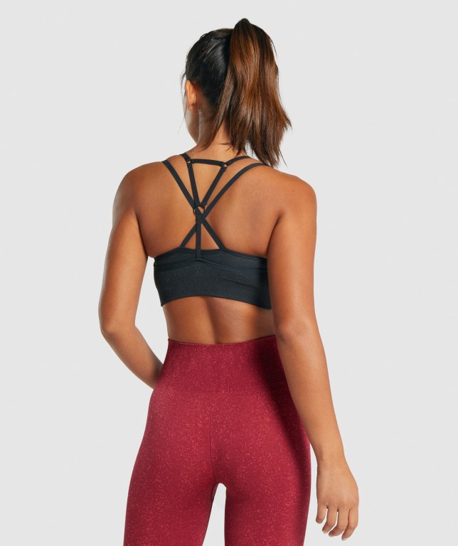 Gymshark Adapt Fleck Seamless Spor Sütyeni Kadın Siyah | 314-AGSUNR