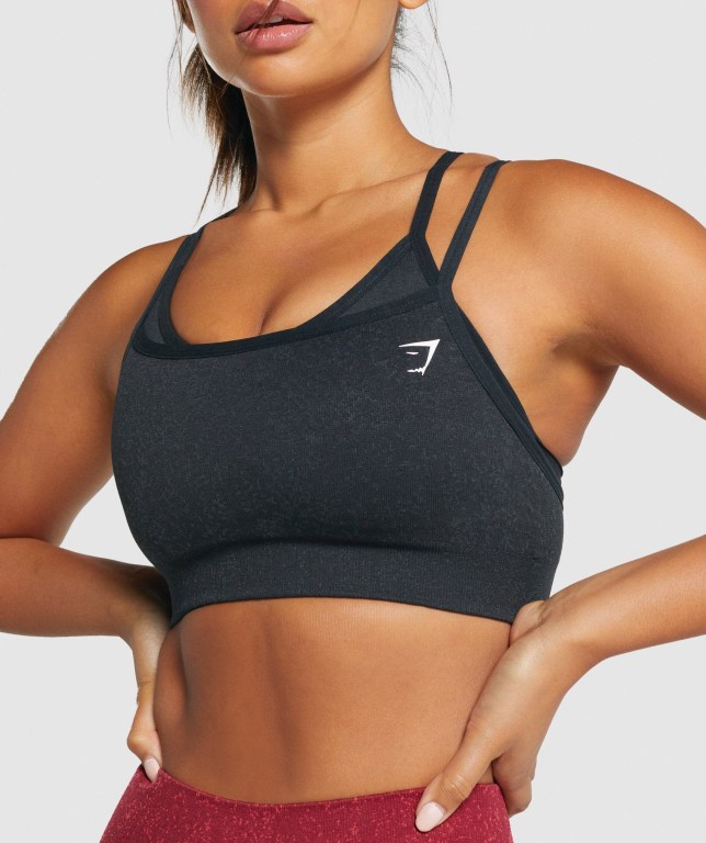 Gymshark Adapt Fleck Seamless Spor Sütyeni Kadın Siyah | 314-AGSUNR