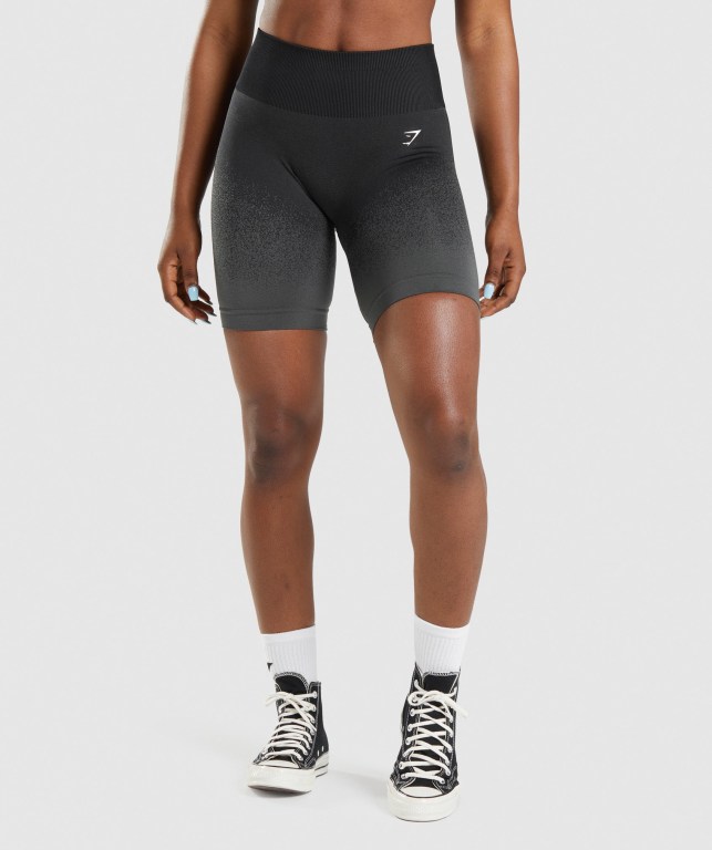 Gymshark Adapt Ombre Seamless Cycling Şort Kadın Siyah Gri | 273-GTLBKI