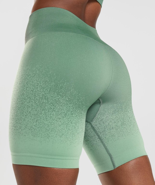 Gymshark Adapt Ombre Seamless Cycling Şort Kadın Yeşil Açık Yeşil | 510-ZUELCV