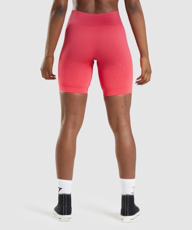 Gymshark Adapt Ombre Seamless Cycling Şort Kadın Pembe Kırmızı | 908-EJWPRZ