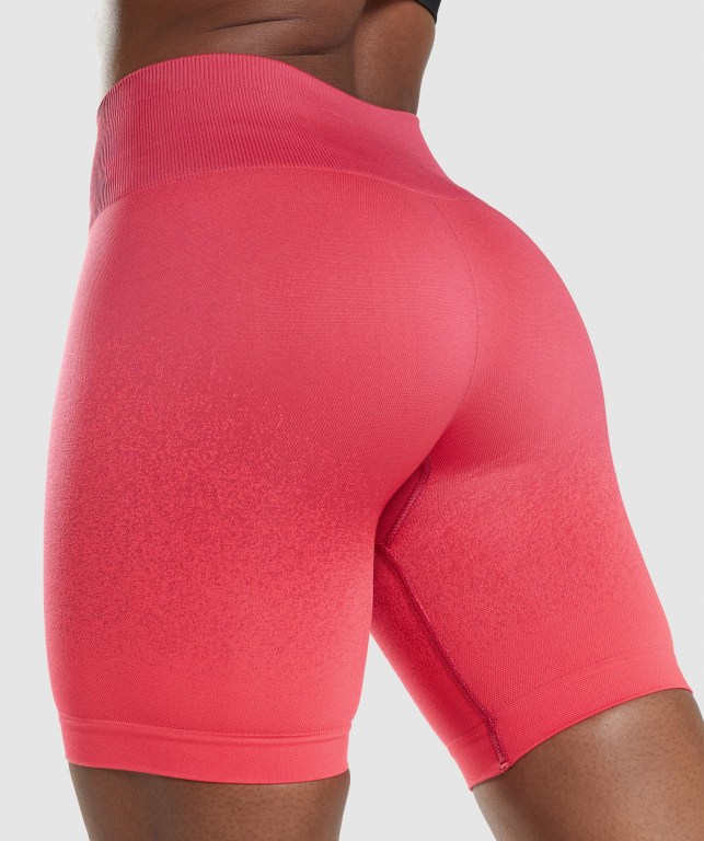 Gymshark Adapt Ombre Seamless Cycling Şort Kadın Pembe Kırmızı | 908-EJWPRZ