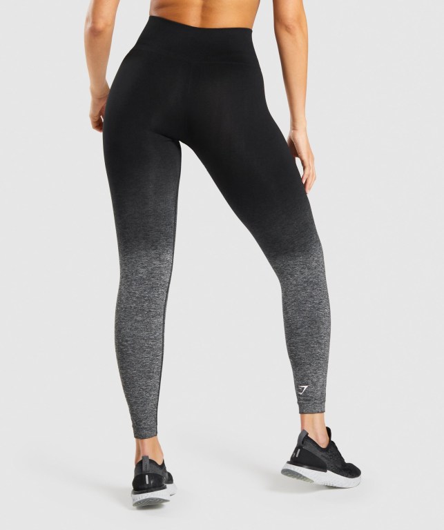 Gymshark Adapt Ombre Seamless High Waisted Tayt Kadın Siyah Siyah | 043-KVITAP