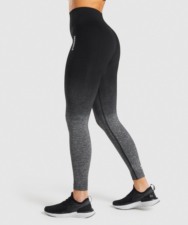 Gymshark Adapt Ombre Seamless High Waisted Tayt Kadın Siyah Siyah | 043-KVITAP