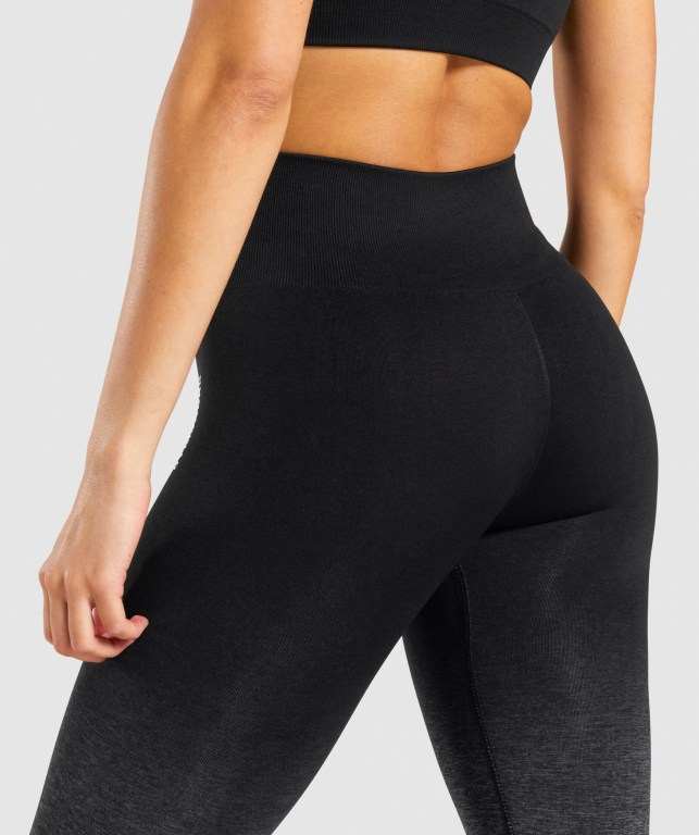 Gymshark Adapt Ombre Seamless High Waisted Tayt Kadın Siyah Siyah | 043-KVITAP