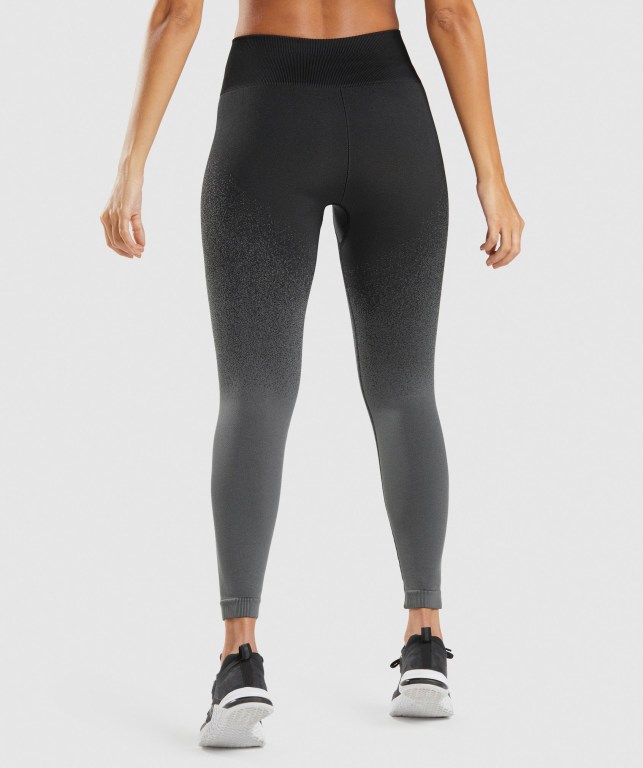 Gymshark Adapt Ombre Seamless High Waisted Tayt Kadın Siyah Gri | 809-HTWSZO