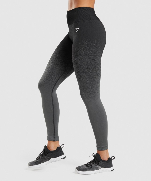 Gymshark Adapt Ombre Seamless High Waisted Tayt Kadın Siyah Gri | 809-HTWSZO