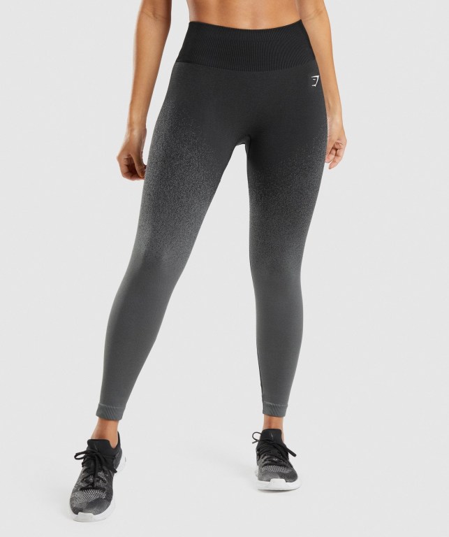 Gymshark Adapt Ombre Seamless High Waisted Tayt Kadın Siyah Gri | 809-HTWSZO