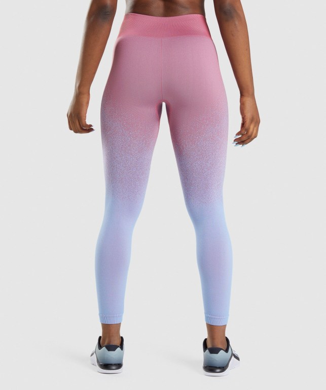 Gymshark Adapt Ombre Seamless High Waisted Tayt Kadın Pembe Pembe Açık Mavi | 946-LPRXFC