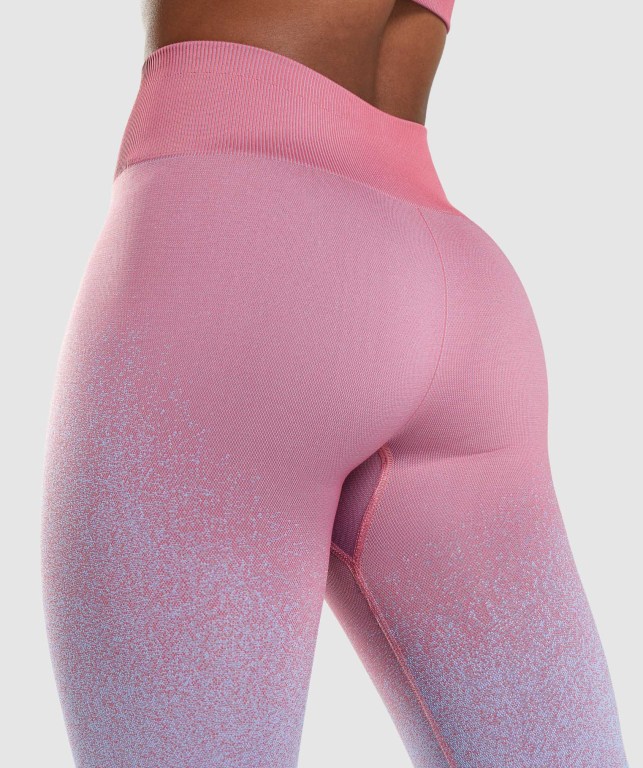 Gymshark Adapt Ombre Seamless High Waisted Tayt Kadın Pembe Pembe Açık Mavi | 946-LPRXFC