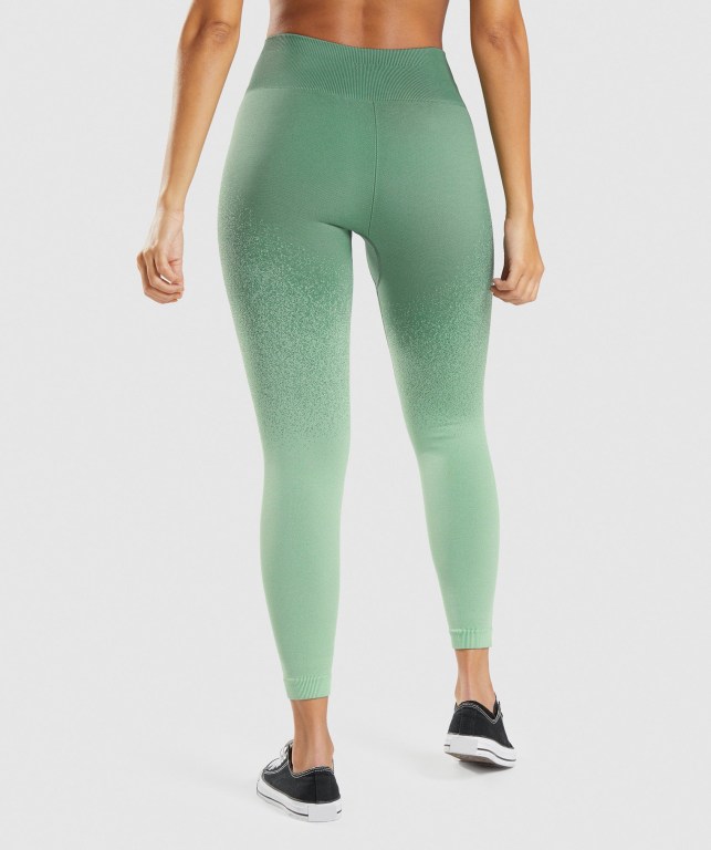 Gymshark Adapt Ombre Seamless High Waisted Tayt Kadın Yeşil Açık Yeşil | 983-RPNHOX