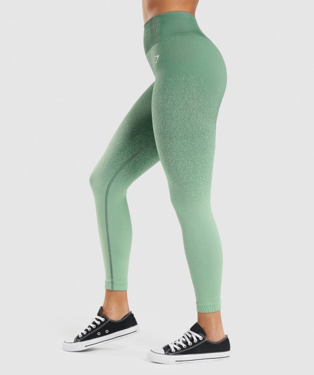 Gymshark Adapt Ombre Seamless High Waisted Tayt Kadın Yeşil Açık Yeşil | 983-RPNHOX