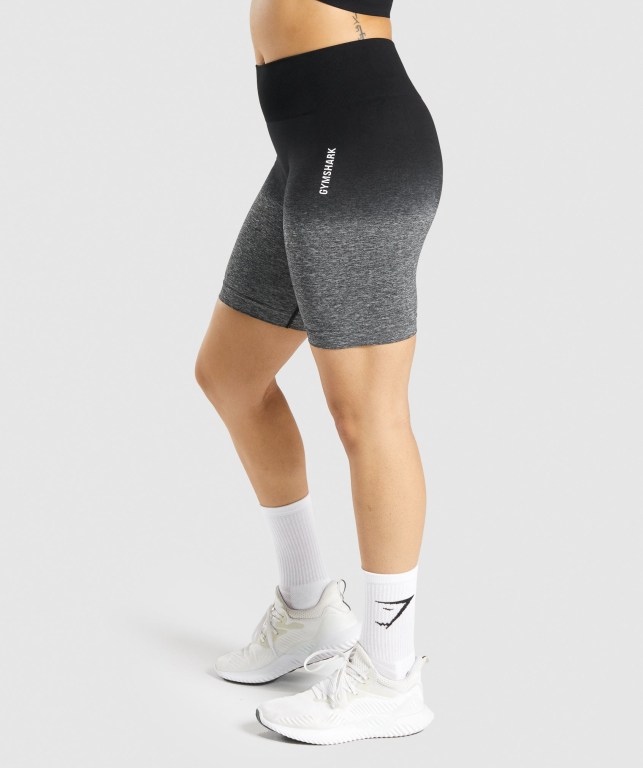 Gymshark Adapt Ombre Seamless Şort Kadın Siyah Siyah | 347-YOTQDV