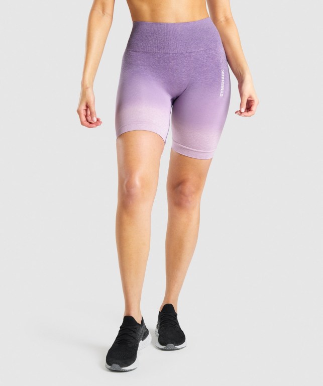 Gymshark Adapt Ombre Seamless Şort Kadın Açık Mor Mor | 912-LIHBXG