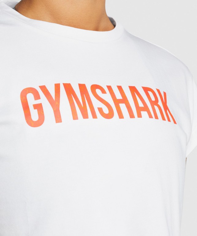 Gymshark Animal Graphic Infill Crop Tişört Kadın Beyaz | 023-PFONAY