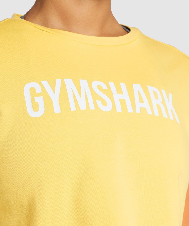 Gymshark Animal Graphic Infill Crop Tişört Kadın Sarı | 498-WUEASP