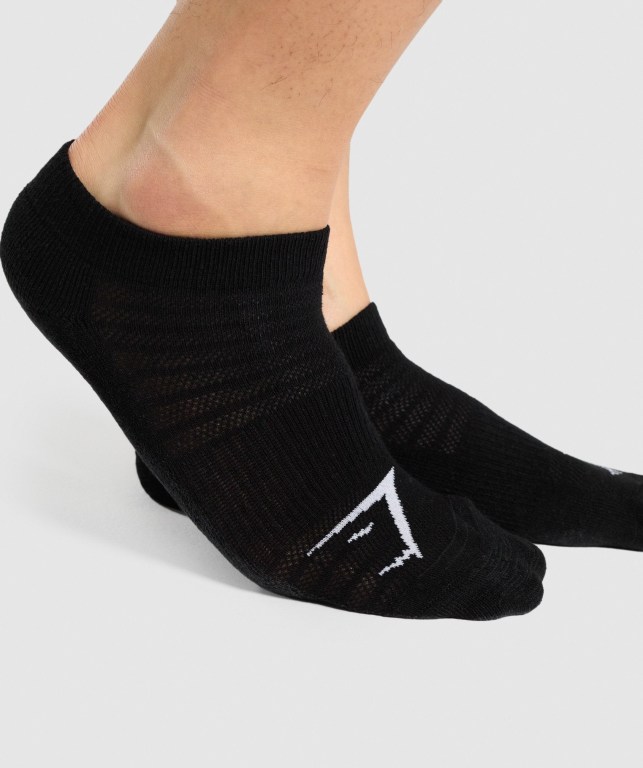 Gymshark Ankle 3pk Çorap Erkek Siyah | 546-YAGXRH