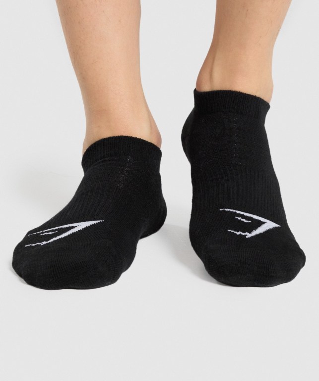 Gymshark Ankle 3pk Çorap Erkek Siyah | 546-YAGXRH