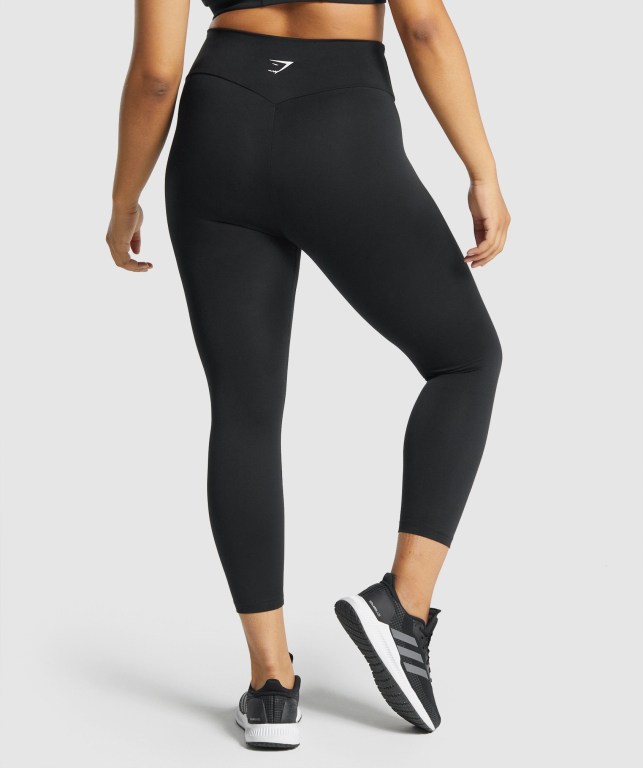 Gymshark Antrenman 7/8 High Waisted Tayt Kadın Siyah | 314-BEISLQ