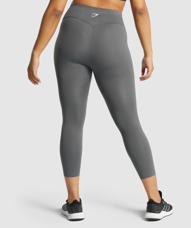 Gymshark Antrenman 7/8 High Waisted Tayt Kadın Gri | 382-QMLSIC