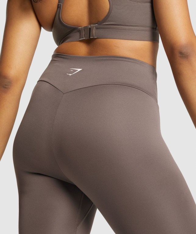 Gymshark Antrenman 7/8 High Waisted Tayt Kadın Kahverengi | 620-TLKUQJ