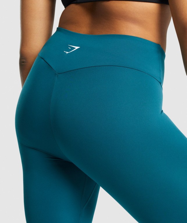 Gymshark Antrenman 7/8 High Waisted Tayt Kadın Turkuaz | 836-WLRKIX