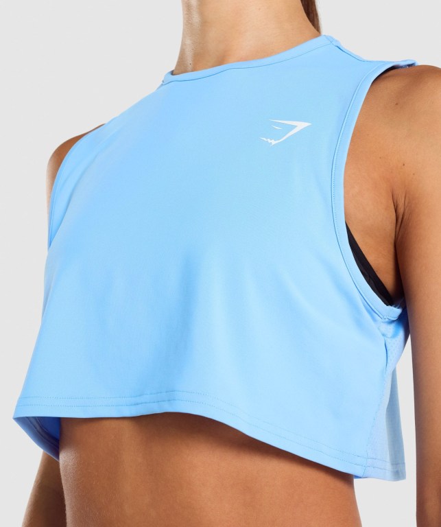 Gymshark Antrenman Crop Atlet Kadın Açık Mavi | 430-OVEHGR