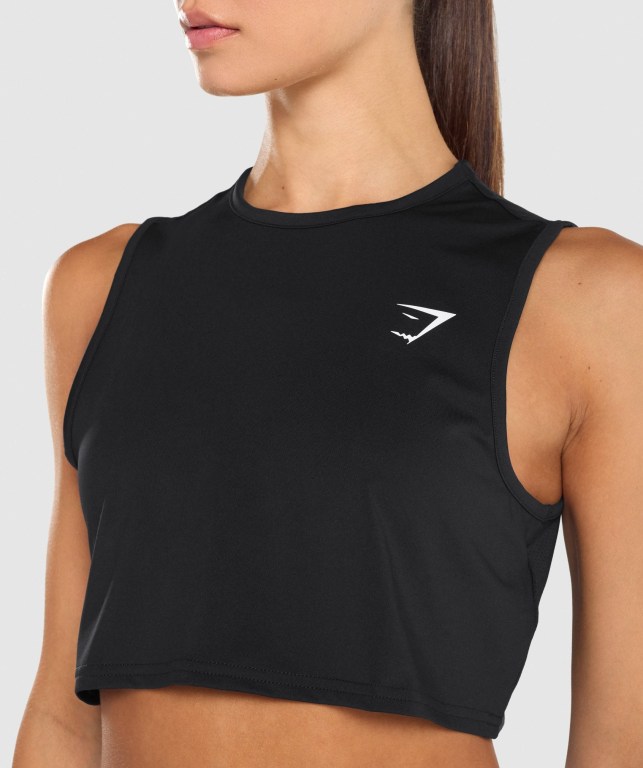 Gymshark Antrenman Crop Atlet Kadın Siyah | 842-EWOXHQ