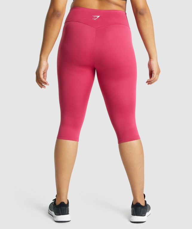 Gymshark Antrenman Cropped High Waisted Tayt Kadın Pembe | 731-OWELGI