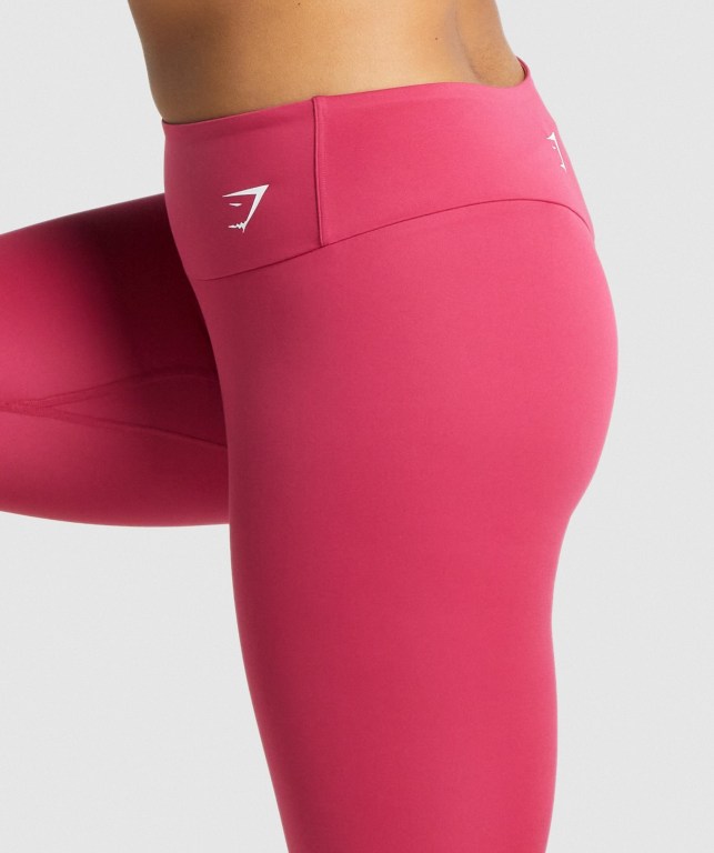 Gymshark Antrenman Cropped High Waisted Tayt Kadın Pembe | 731-OWELGI