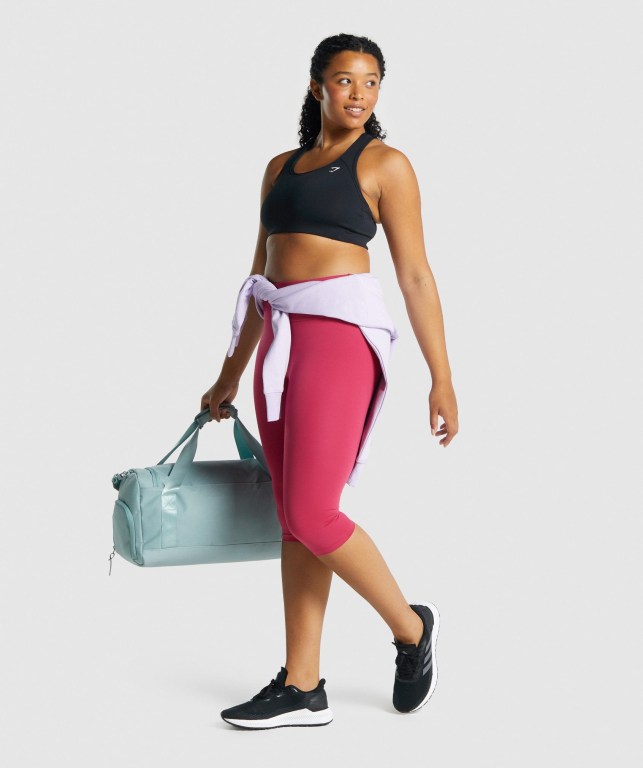 Gymshark Antrenman Cropped High Waisted Tayt Kadın Pembe | 731-OWELGI