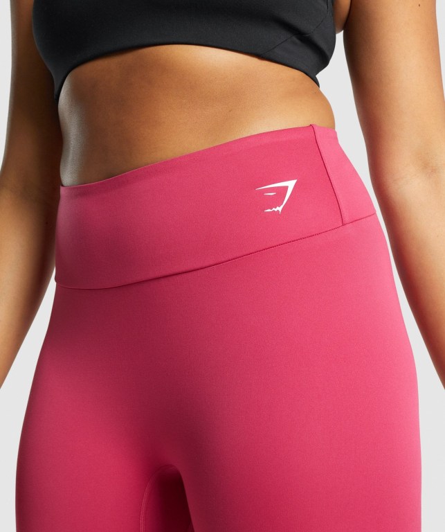 Gymshark Antrenman Cropped High Waisted Tayt Kadın Pembe | 731-OWELGI