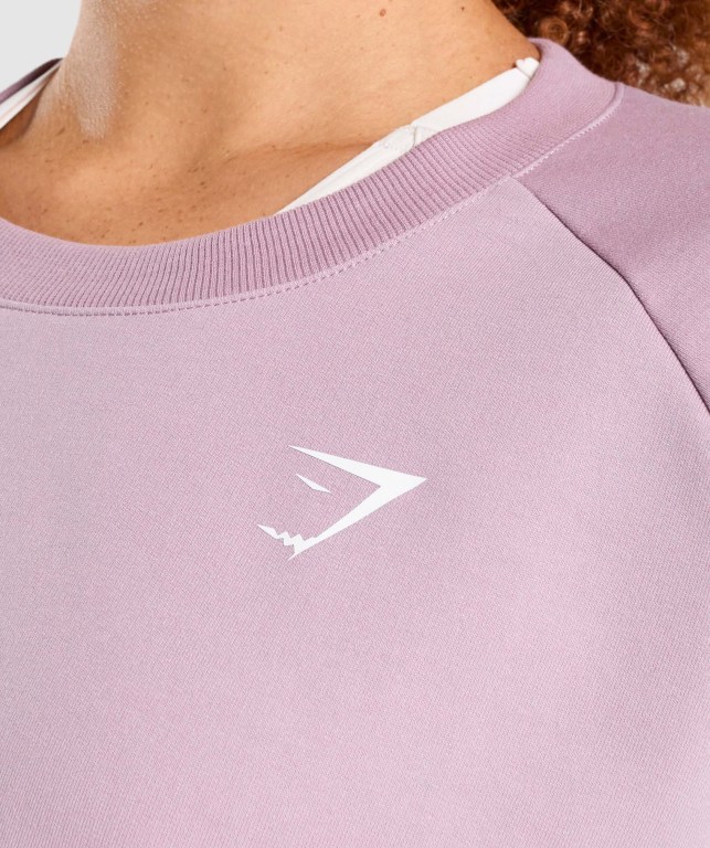 Gymshark Antrenman Cropped Kazak Kapüşonlu Sweatshirt Kadın Açık Mor | 631-LAXUPM