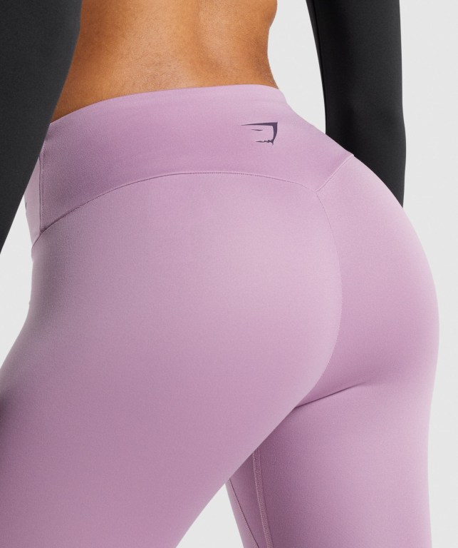 Gymshark Antrenman Graphic High Waisted Tayt Kadın Mor | 756-UQFTXZ