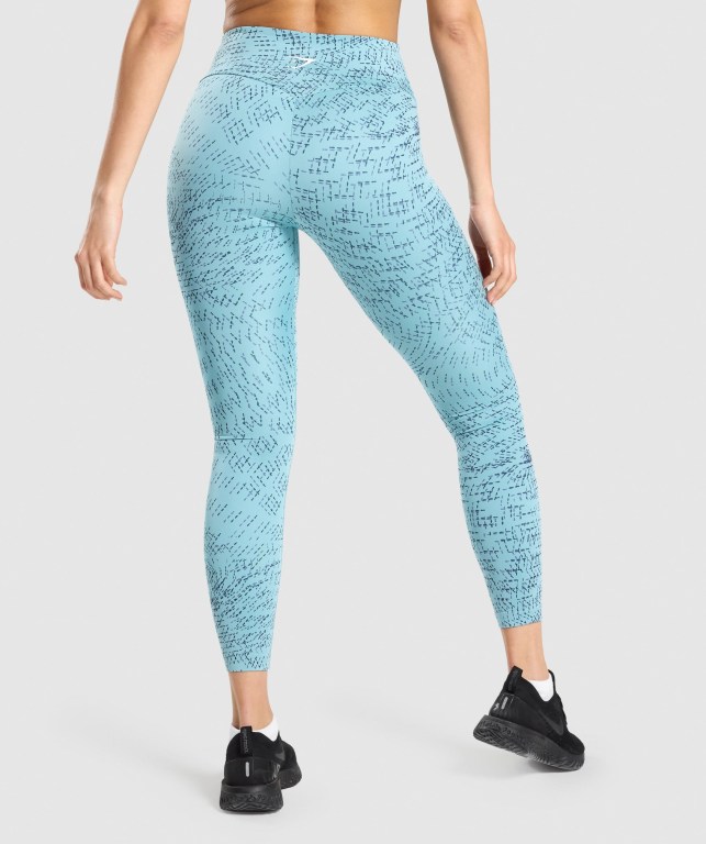 Gymshark Antrenman High Waisted Tayt Kadın Turkuaz | 185-ZHXNEJ