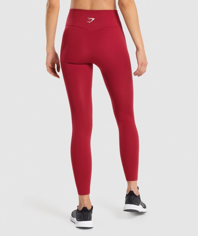 Gymshark Antrenman High Waisted Tayt Kadın Bordo | 294-XNRBYC