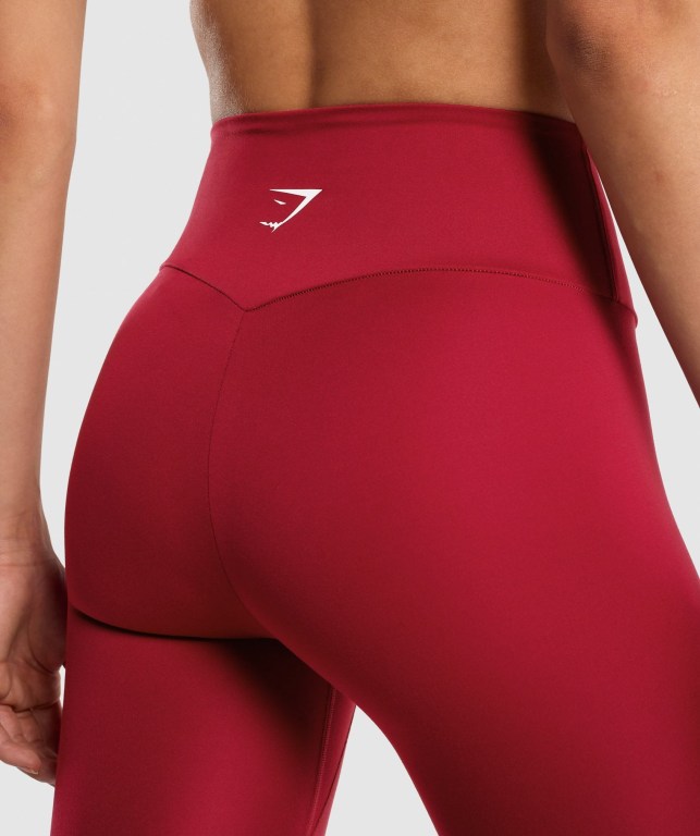 Gymshark Antrenman High Waisted Tayt Kadın Bordo | 294-XNRBYC