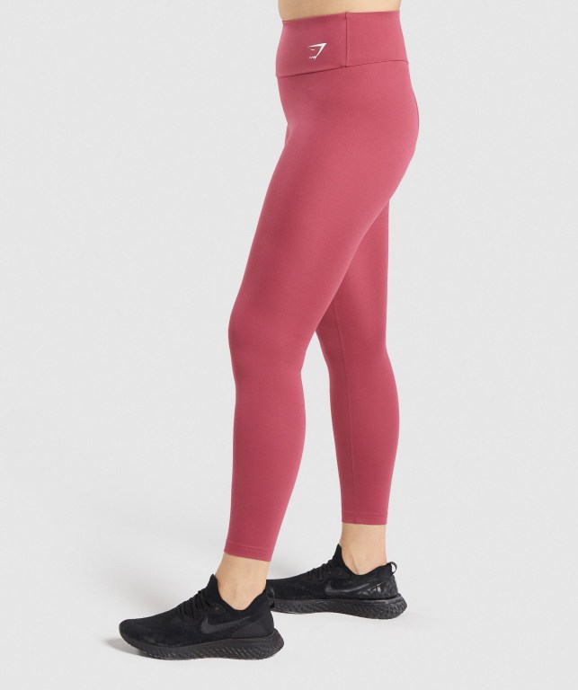 Gymshark Antrenman High Waisted Tayt Kadın Pembe | 569-HQKUVA