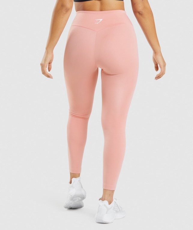 Gymshark Antrenman High Waisted Tayt Kadın Pembe | 749-DYUEWX