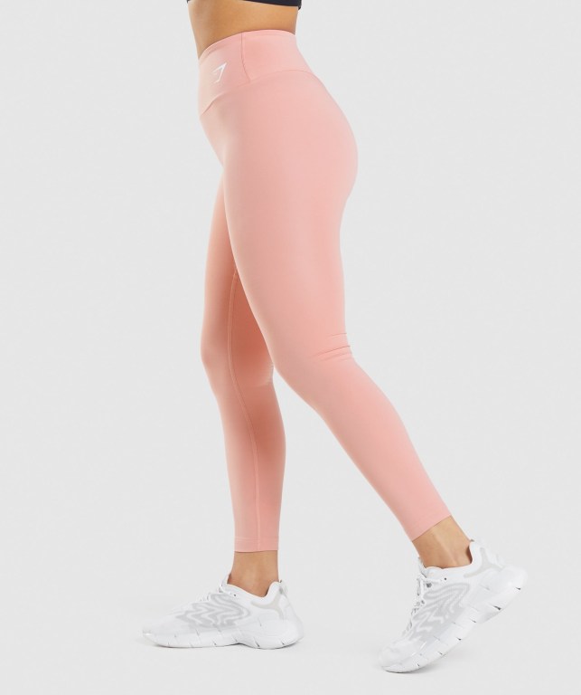 Gymshark Antrenman High Waisted Tayt Kadın Pembe | 749-DYUEWX