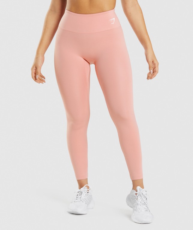 Gymshark Antrenman High Waisted Tayt Kadın Pembe | 749-DYUEWX