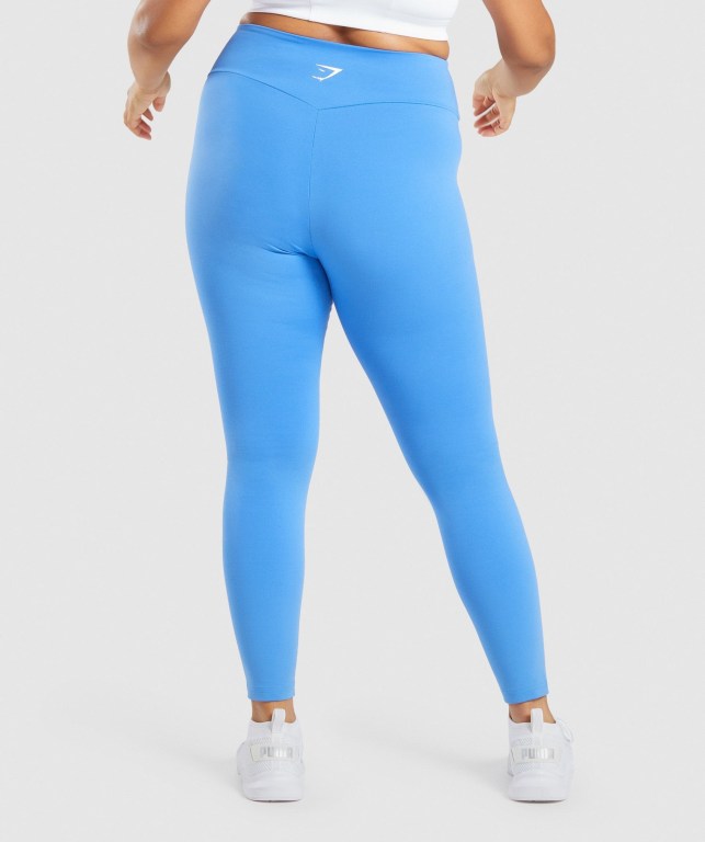 Gymshark Antrenman High Waisted Tayt Kadın Mavi | 836-DSIPQM