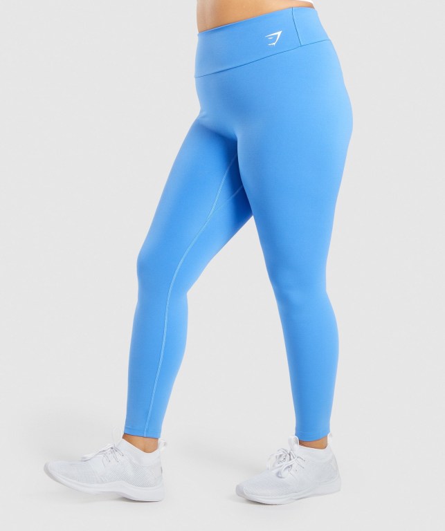 Gymshark Antrenman High Waisted Tayt Kadın Mavi | 836-DSIPQM