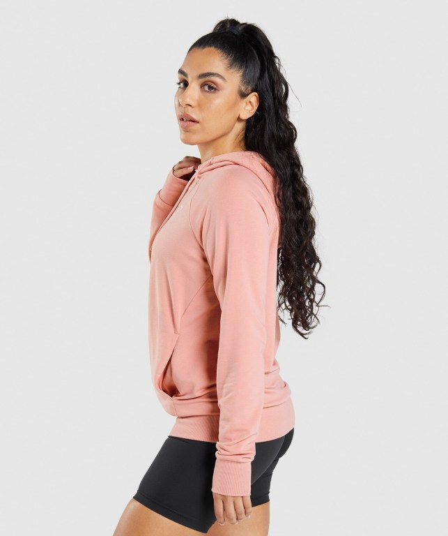 Gymshark Antrenman Kapüşonlu Sweatshirt Kadın Pembe | 215-ZNVPEO