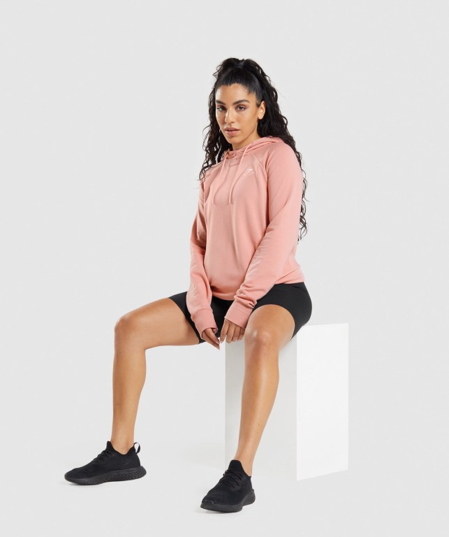 Gymshark Antrenman Kapüşonlu Sweatshirt Kadın Pembe | 215-ZNVPEO