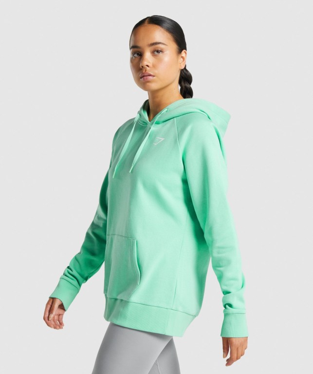 Gymshark Antrenman Kapüşonlu Sweatshirt Kadın Açık Yeşil | 579-BCAUPL