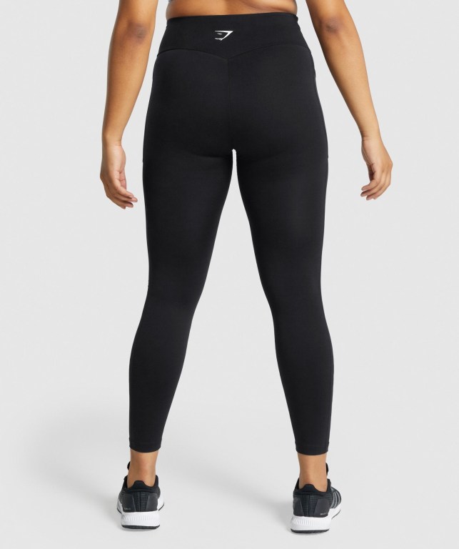 Gymshark Antrenman Mesh Pocket High Waisted Tayt Kadın Siyah | 309-NZGHRK