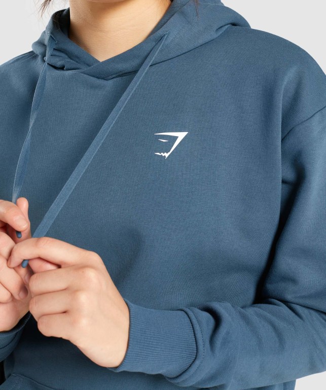 Gymshark Antrenman Oversized Kapüşonlu Sweatshirt Kadın Turkuaz | 694-YDNQWM