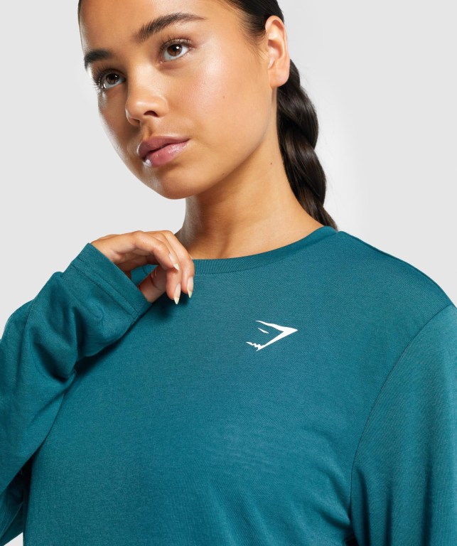 Gymshark Antrenman Oversized Tişört Kadın Turkuaz | 736-MDBQEJ